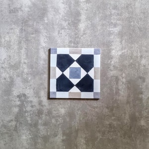 COMPLETE TILE PATTERN: Ravello 2, Non-slip Moroccan Patterned Porcelain Wall and Floor Tiles Cement Tiles