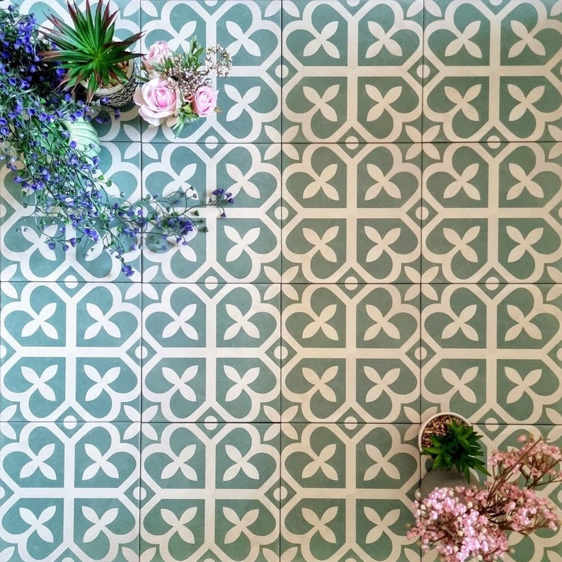 Vollständiges Fliesenmuster: Ivy Verde Anti-Rutsch Marokkanisch Gemusterte Porzellan Wand und Bodenfliesen zdjęcie 1