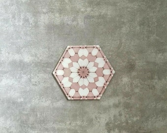 MOTIF COMPLET DE CARRELAGE: Medina Dusty Pink, Antidérapant Marocain Motifs Grèce Mur et Sol Carrelage En Ciment Carrelage