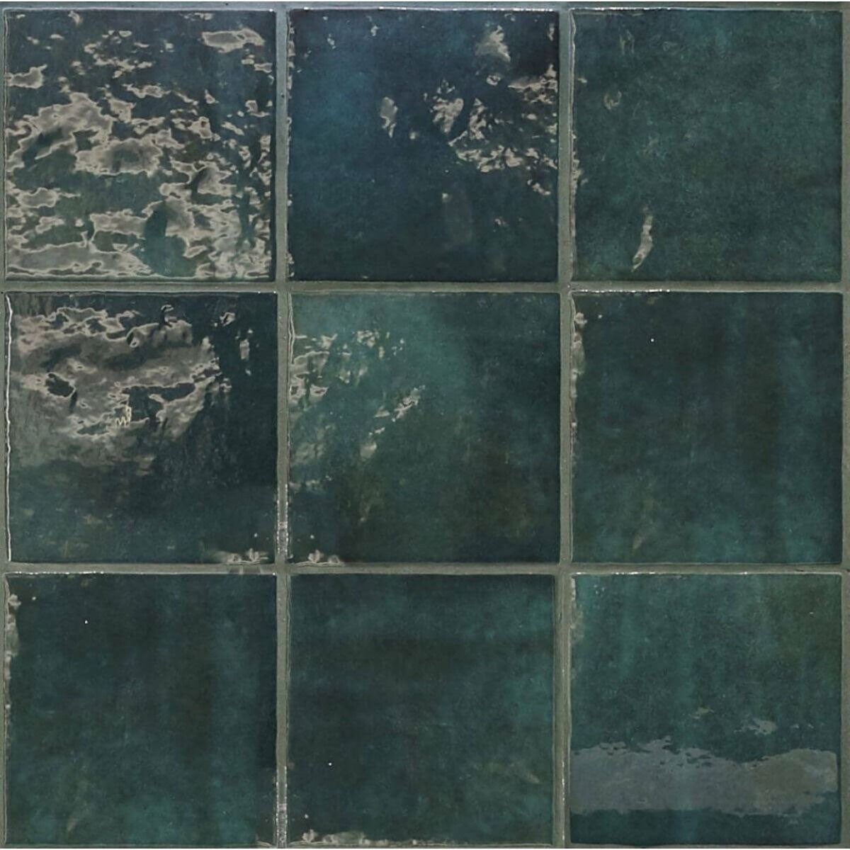 Full Tile Pattern: Zellige Square Royal Green Moroccan Handcrafted ...