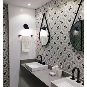 Full Tile Pattern: Canterbury Star Anti-slip Moroccan Patterned Porcelain Wall and Floor Tiles