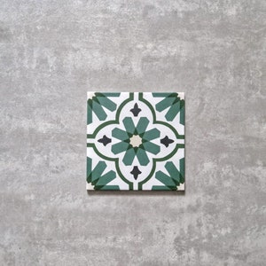 Full Tile Pattern: Clara Verde, Anti-Slip Moroccan Patterned Porcelain Wall and Floor Tiles