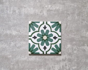Full Tile Pattern: Clara Verde, piastrelle per pareti e pavimenti in gres porcellanato con motivo marocchino antiscivolo