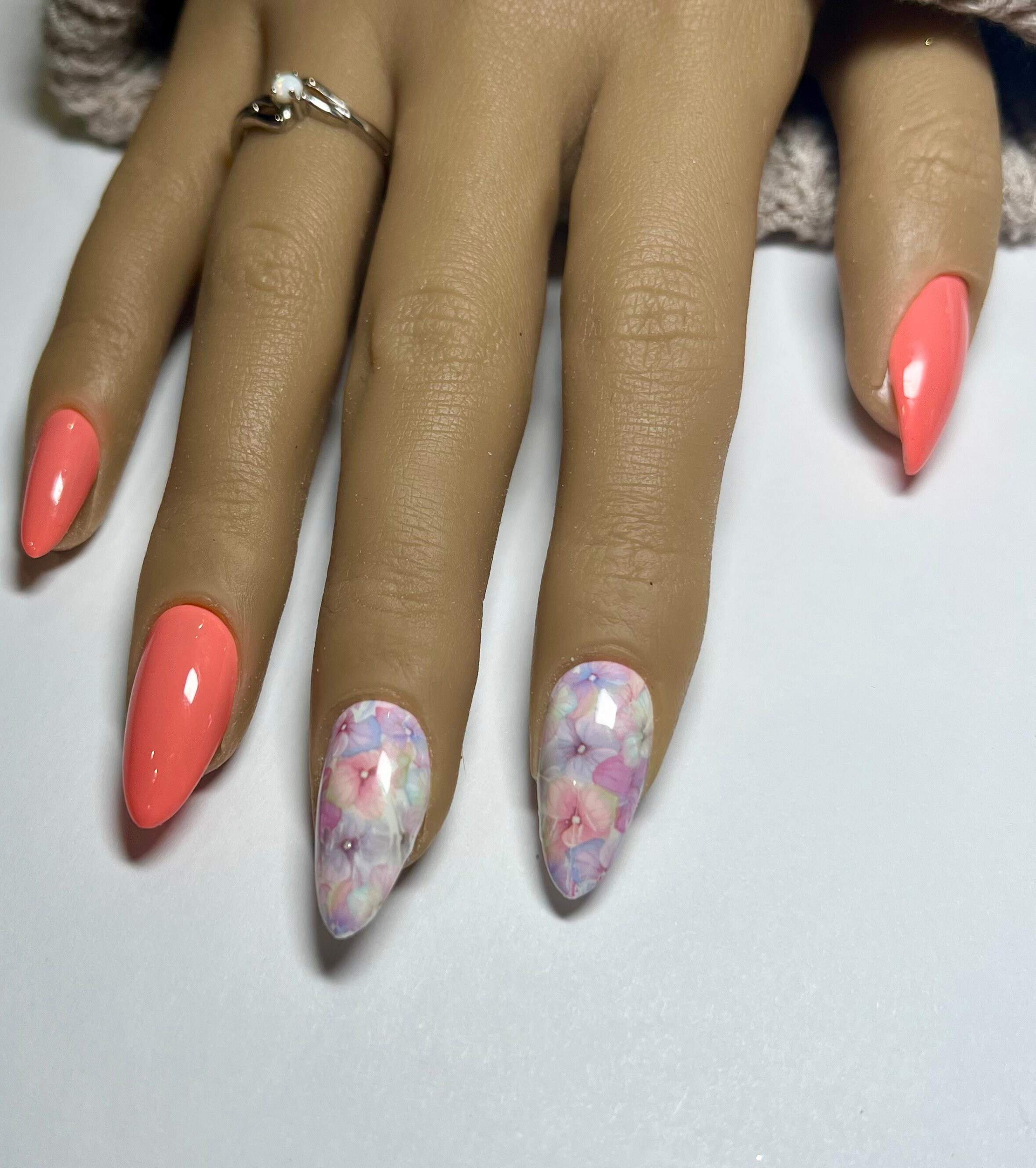 Press on Nails Spring Peach Flowers Fake Nails Reusable - Etsy