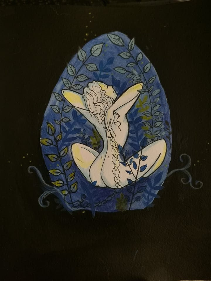 Peinture Femme Au Clair de Lune