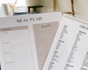 Laminated| Meal Plan & Grocery Index Bundle