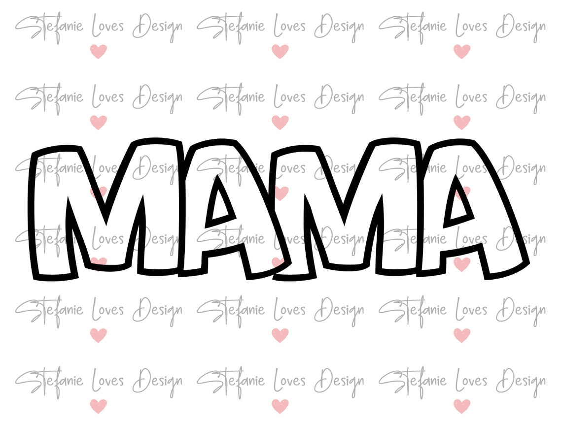 Mama Svg Mama Outline Svg Mama Shirt Svg Mom Svg Digital - Etsy Denmark