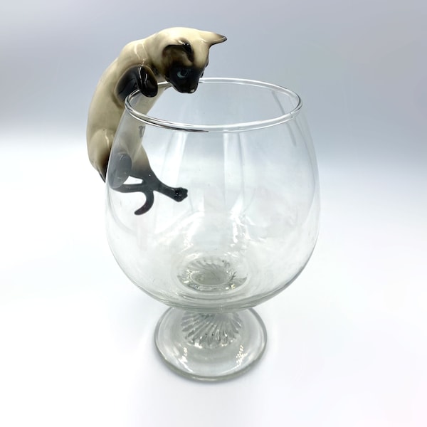 Cat and Mouse Brandy Glass Etsy UK