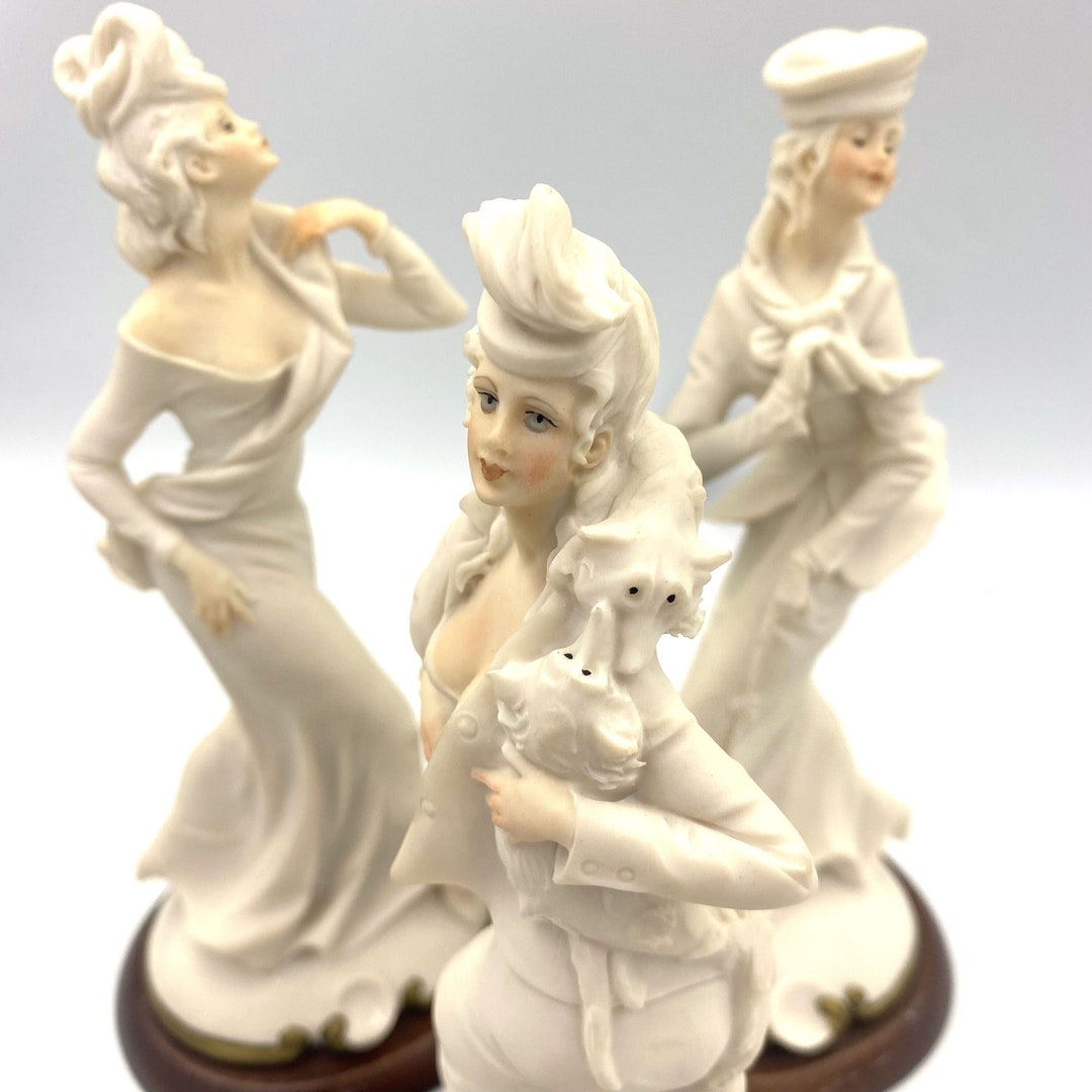 3x Bruno Merli White Fashion Figures figurine, Statue, Capodimonte