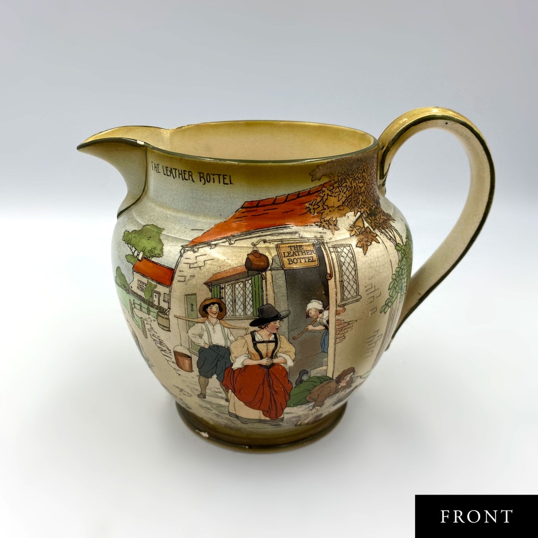 C.190612 the Leather Bottel Jug/pitcher by Burgess and Leigh Burslem