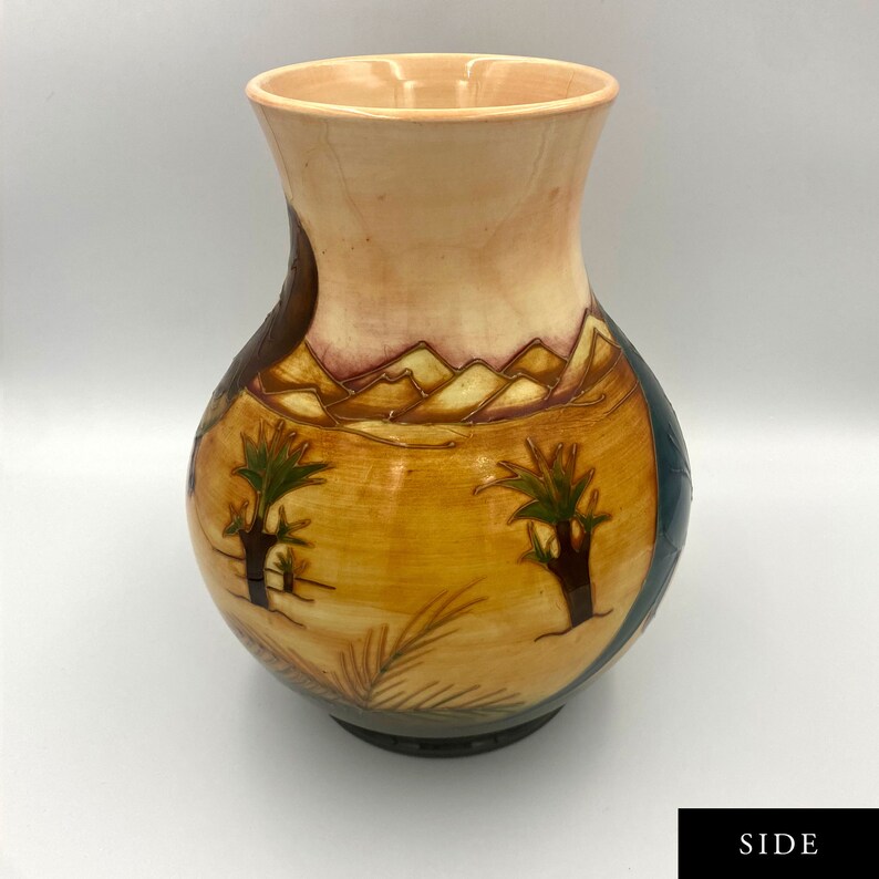 RARE Only 300 Exist 9.5 Moorcroft Trex Dinosaur Vase by Sally Tuffin gift, Pottery, Ceramic