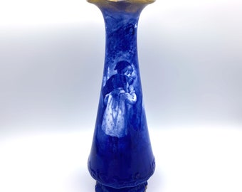 c.1900 Große 12" Royal Doulton "Blue Children" Vase #C9266 (Antik, Vintage, Junge, Mädchen, Kind, Babes im Wald, China)