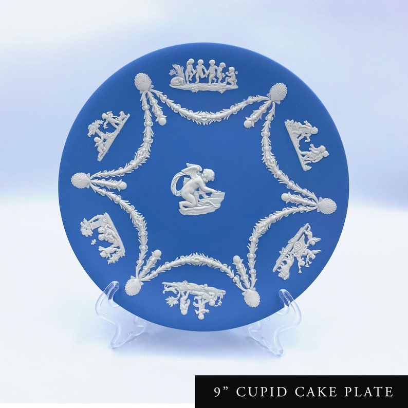 Large 9 Wedgwood Blue Jasper Plate english, Josiah, Pottery, Jasperware