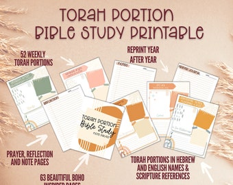 TORAH PORTION BIBLE Study Printable | Torah Portion | Yeshua Bible Study | Hebrew Study | Messianic Bible Study | Printable | Bible Resource