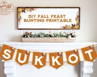Fall Feast Pennant Banner Printable | Fall Banner Printable | Fall Decor DIY | DIY Fall Banner | Fall Flower Pennant | Feast Decor
