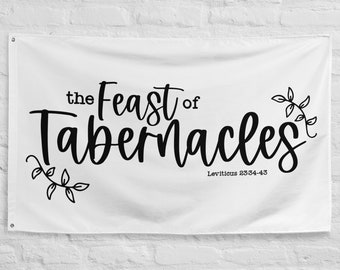 Feast of Tabernacles, Wall Tapestry, Feast Tapestry, Wall Tapestry Quote, Banner, Large Calligraphy Banner, Biblical Feast Banner Flag