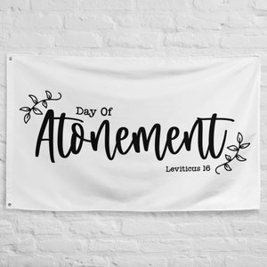 Day of Atonement Wall Tapestry, Yom Kippur Feast Tapestry, Wall Tapestry Quote, Large Calligraphy Banner, Biblical Feast Banner Flag