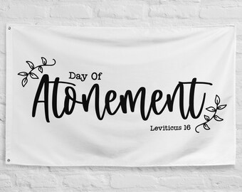 Day of Atonement Wall Tapestry, Yom Kippur Feast Tapestry, Wall Tapestry Quote, Large Calligraphy Banner, Biblical Feast Banner Flag