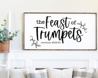FEAST OF TRUMPETS Print - Biblical Feast Wall Art - Hebrew Wall Art - Jewish Print - New Jewish Home - Messianic Home Art -Poster