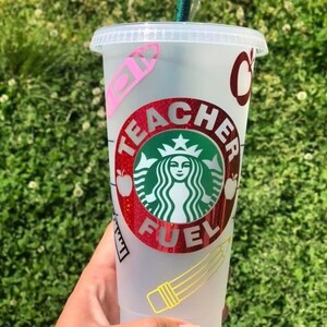 Lehrerbrennstoff, Lehreranreize, Lehrergeschenk, personalisierte Tasse, wiederverwendbare Tasse