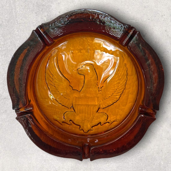 Eagle Ashtray Amberina Vintage Indiana Glass Tiara Exclusives Etsy