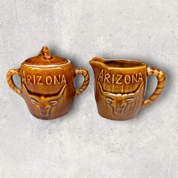 Arizona Cowboy Cream and Sugar Containers Golden Aspen by Etsy