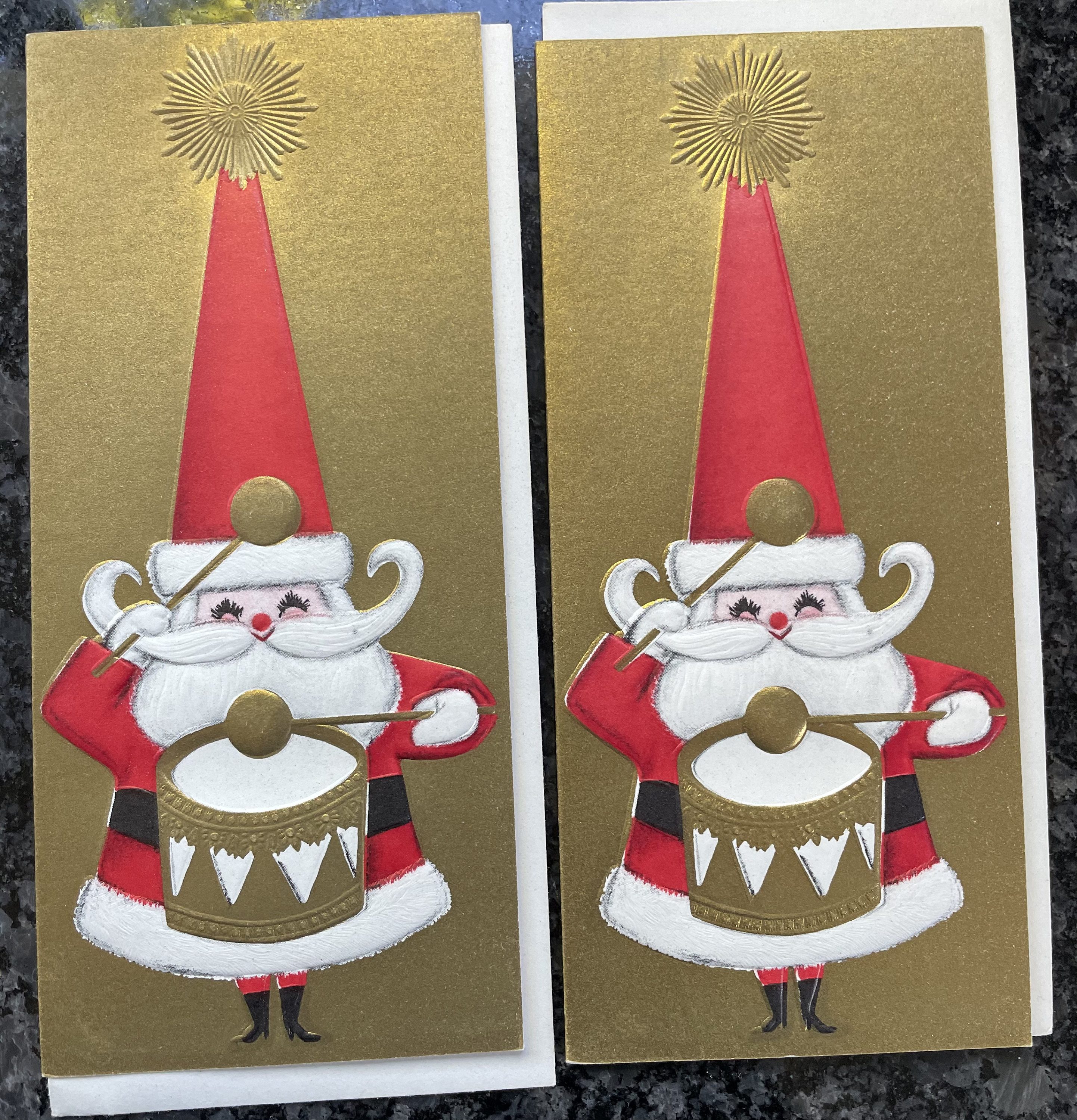 Set of 2 Vintage Unused Christmas Cards With Original Etsy