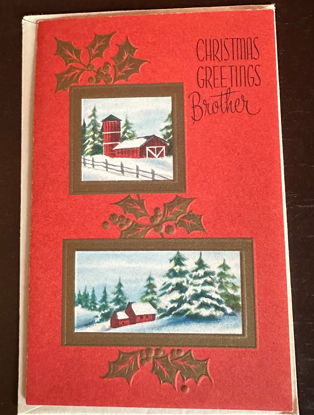 Vintage Unused Christmas Card for Brother Etsy