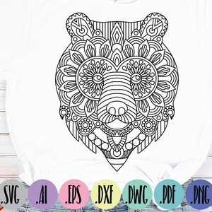 Bear mandala SVG | Cut file | Instant Download | Cricut | Silhouette Sublimation | Svg, Eps, Dxf, Png, PDF design