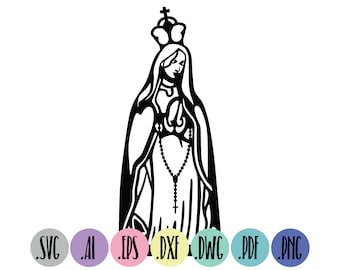 Virgin Mary SVG | Our Lady of Fatima | Religion | Faith | Cut file | Instant Download | Cricut | Silhouette Sublimation | Png, PDF design