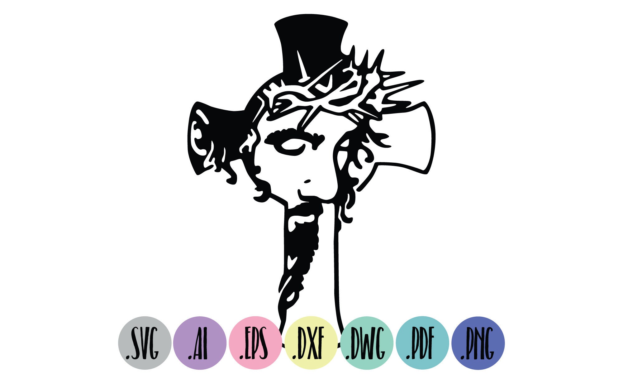 Jesus SVG | Religion | Faith | Cross SVG | Cut file | Instant Download | Cricut | Silhouette Sublimation | Svg, Eps, Dxf, Png, PDF design