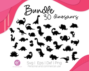 Dinosaur SVG Bundle | 30 Dino Cut Files (Digital Download)