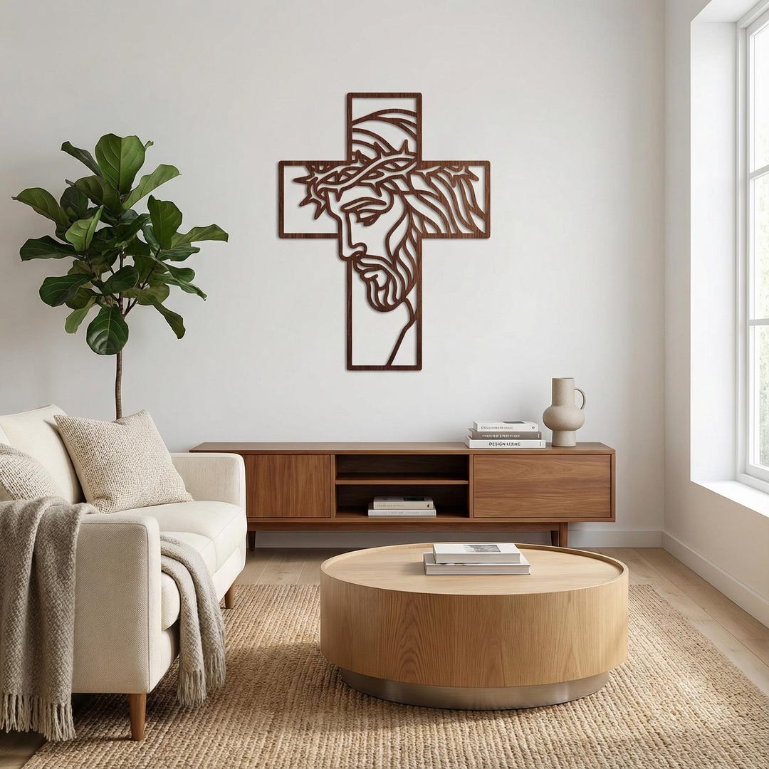 Jesus Cross, Christian Wall Art SVG – Laser Cut File for MDF, Metal ...