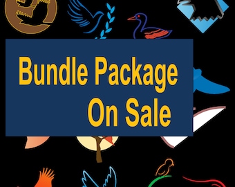 Various Birds Bundle Package - Clip Art Digital Download - PGN - SVG - Pdf - JPEG File Formats - On Sale Discounted