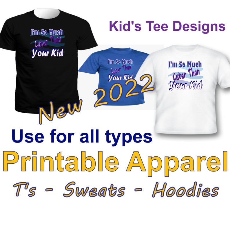 Show off your pride Kid's T-Shirt Designs Kid's Sweat Shirts Digit Download File Formats PNG SVG JPEG Pdf image 1