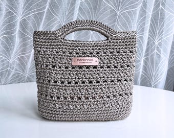 Mini Handbag, Basket Crochet Pattern, PDF in English, Small Casual Bag Tutorial