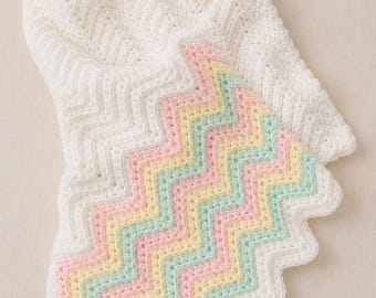 Rainbow Baby Blanket Crochet Pattern PDF, Nursery Blanket, Digital Download