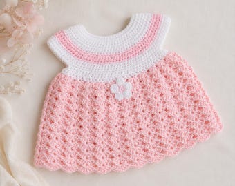 Crochet Baby Dress Pattern PDF, Newborn Lace Baby Dress, Sizes 0-3 3-6 6-9 Months, PDF Download