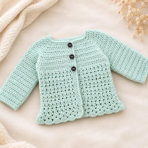 Crochet Baby Cardigan, PDF Pattern in English, Newborn Sweater 0-3 m, 3-6 m, Baby Shower Gift