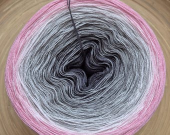 Ombre Yarn Cake: Cotton Acrylic Blend, Gradient 3ply/4ply