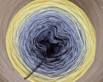 Ombre Yarn Cake: Cotton Acrylic Blend, Gradient 3ply/4ply