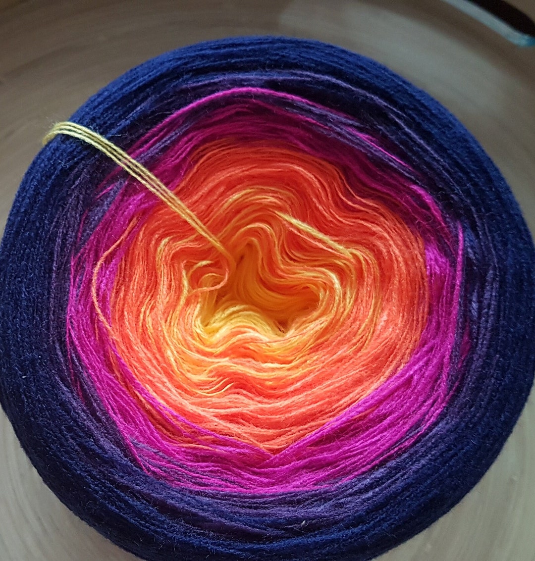 Gradient Cake Yarn Ombre Yarn Cake Color Change Yarn 3 Ply Etsy