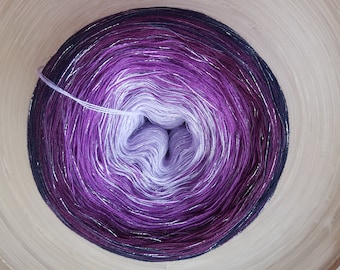 Gradient Cake Yarn, Ombre Yarn Cake, Color Change Yarn, 3,4 PLY+ Lurex,  Ombre Yarn, Ombre Yarn 50 Cotton/ 50 Acrylic, Glitter yarn, Lurex