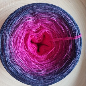 Ombre Yarn Cake: 3 Ply Cotton Acrylic Gradient Yarn