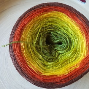 Gradient Merino Yarn Cake: 3 Ply Ombre Color Change