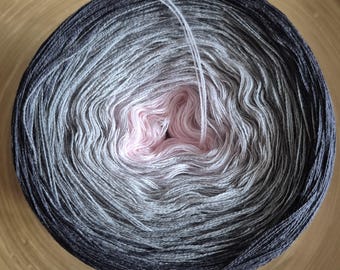 Ombre Yarn Cake: Cotton Acrylic Blend, Gradient 3ply/4ply