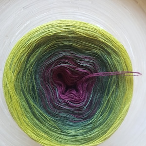 Gradient Merino Acrylic Yarn Cake: 3 Ply Ombre Color Change