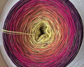 Gradient Merino Yarn Cake: 3 Ply / 4ply Ombre Color Change