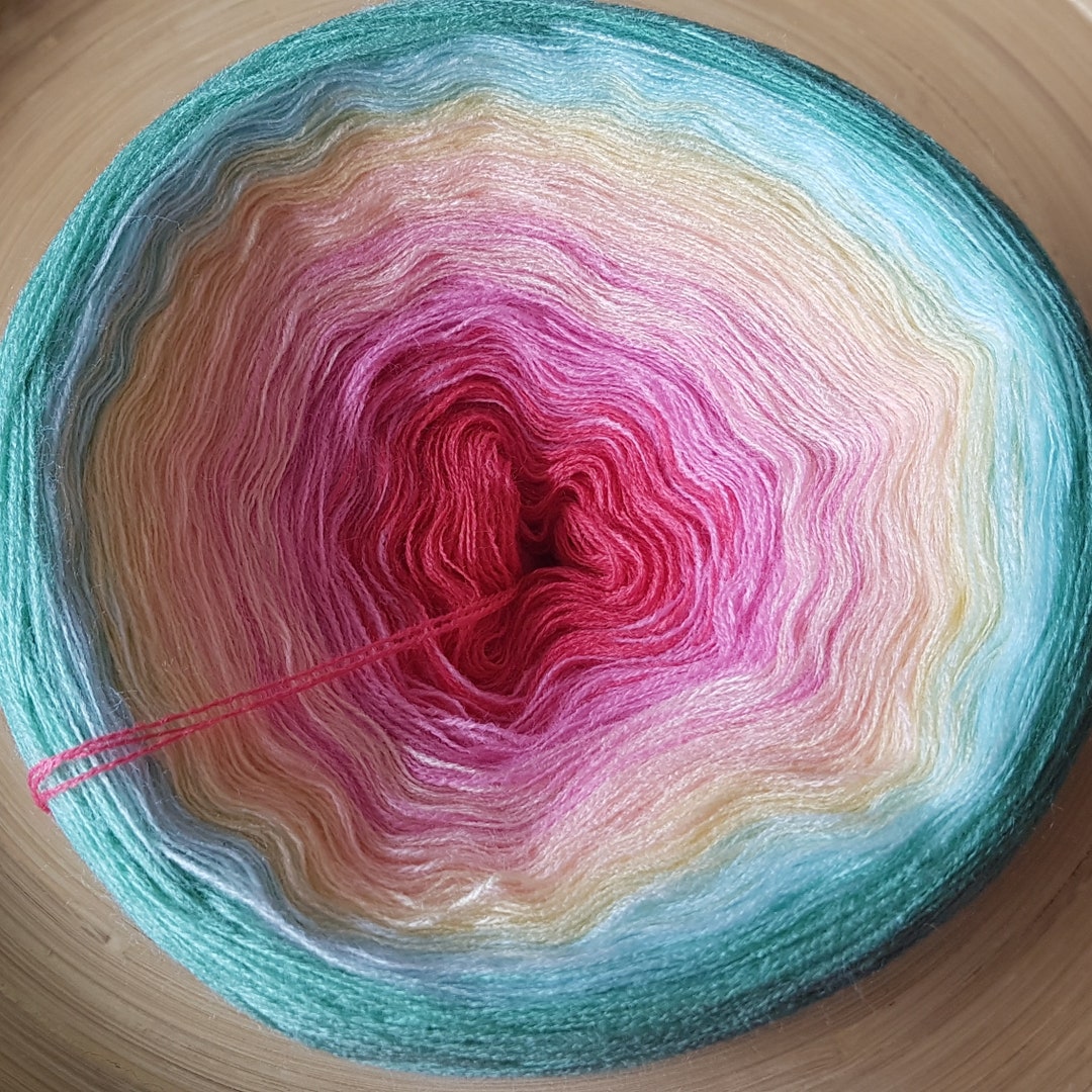 Gradient Cake Yarn, Ombre Yarn Cake, Color Change Yarn, 3 Ply, Ombre ...
