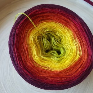 Gradient Merino Yarn Cake: 3 Ply Ombre Color Change